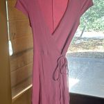 Reformation Tulip Ribbed Wrap Mini Dress In Dusty Rose Pink Size XS Photo 3