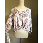 Free People  Keeping‎ On Top Boho Floral Cottagecore Y2K Xs Top Shirt Blouse Pink Photo 2