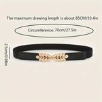 Black Elegant Gold Leaf Buckle Elastic Casual Belt Adjustable One Photo 10