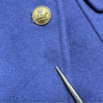 ZARA Woman navy double breasted 5 button military style pea coat sz L Photo 5