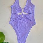 NWOT Women’s Lavender Cut Out One Piece Swimsuit Size Medium Purple Photo 2