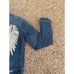 Venus Women's Silver Sequined Angel Wing Denim Jean Jacket Size 2 Photo 4