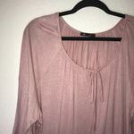 Vision USA Top Rose Pink Bell Sleeve Blouse Sz 2X EUC Local Boutique Keyhole Tie Photo 2