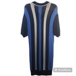 Dazy Blue Stripe Nautical Open Knit Sweater Dress Tunic Size XL Photo 1