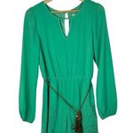 She & Sky Mint Green Laser Cut Long Sleeve Silk Romper S Photo 0
