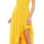 Mac Duggal NWOT  55412 Marigold Yellow Asymmetrical high low Hem Gown sz 2 Photo 0