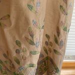 Alberto Makali  100% Silk Tan Ruffle Embroidered Flowy Tank Top Size M Photo 2