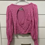 Free People  Tea Time Long Puff Sleeve Top Pink Photo 2