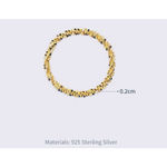 Boutique Sparkling Yellow Gold Plated 925 Margarita Chain‎ Flexible Ring, Sz 6.5 Photo 3