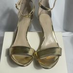 Calvin Klein  Shiny Gold Women's Size 9.5 Ankle Strap Sandals 4” Heel Photo 1