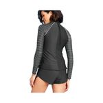 All In Motion Rash Guard, Mock Neck, Long Sleeve. Black w/ White Stripes. Size M Photo 1