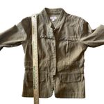 Xhilaration  Olive Green Corduroy Ruffle Trim Button Front Jacket Y2K Women's L Photo 7