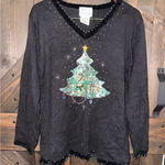 Quacker Factory The Quaker Factory Embellished Christmas Tree Sweater Women's Sz Medium VTG Ugly Photo 0