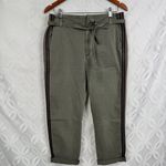 Sundry Olive Green Belted Cargo Pants Women's Size 28 Stripe Detail Cropped Photo 8