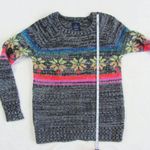 American Eagle Jegging Sweater Size S Gray Wool Blend Snowflake Crew Neck Photo 5