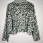 American Eagle  Leopard Print Turtle Neck Seafoam Green Sweater Size Small Photo 0