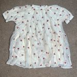 Sister Jane Prairie Rose Embroidered Tiered Puff Sleeve Mini Dress Cream‎ Medium Red Photo 4