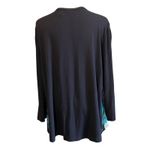 Chico's Easywear by SZ 2 (LG) Black Back Open Sheer Cardigan Sleeves Floral Boho Photo 6