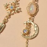 Gold Asymmetrical Mixed Jewel Drop Earrings Photo 2