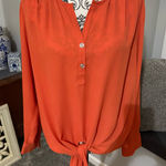 Karen Kane  size XL coral long sleeve blouse Photo 0