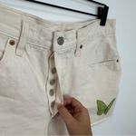 Levi's  501 High Rise Cut Off Jean Shorts Give Me Butterflies Cream Butterfly 32 Photo 5