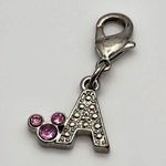 Disney  Letter A & Pink Rhinestone Mickey Charm Photo 0