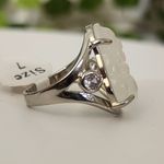 Boho Silver White Buddha Ring Size 7 Photo 4