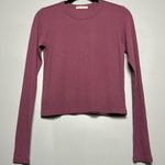 Marine layer  Lexi Rib Sun-In Longsleeve Crew Tee Dusty Rose Women’s Size S Photo 0