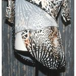 Kate & Mallory Ladies Wrap Blouse Top Size L Animal Print Belted V-Neck Stretch Photo 5