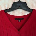 Zac and Rachel  Red Embroidered Hem Convertible Sleeve Blouse Photo 3