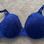 Joyspun Bright Blue Lace Overlay Underwire Bra w/ Padding Women's Size 40D Photo 0