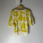 Ann Taylor Loft Yellow White Floral Puff Sleeve Short Sleeve Sweater Top Size Petite Medium Photo 1