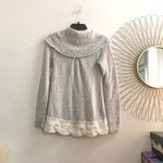 Anthropologie NWOTAnthropologie Sleeping on Snow Wool Alpaca Blend Off Shoulder Cowl Neck Grey White Sweater Top Long Sleeve Whipstitched Size S Measurement in pics Photo 1