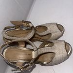 Antonio Melani Minimalist Espadrille Wedge Old Money Peep Toe Buckle Sandals 8.5 Photo 5