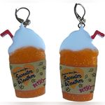Betsey Johnson nwt Pumpkin Spice Frozen Latte Whipped Cream Cup Dangle Earrings Photo 2