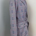 Nygard Plaid Double Breasted Long Jacket Medium Blue Photo 4