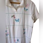 Blair  Coquette Core embroidered Butterfly Top Pastel Short Sleeve Size M Photo 8