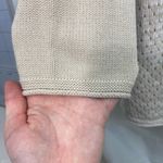 Christopher & Banks women's beige crocheted built-in tank button cotton sweater Photo 1