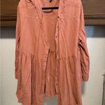 Davi & Dani  Terracotta Button-Up Blouse Photo 0
