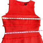 J.Crew  Textured Tweed Fringe Sleeveless Sheath Above the Knee Dress Red 8 Photo 14