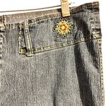 Vintage Y2K Angels Lowrise Bootcut Embroidered Zip Up No Pocket Jeans Size 37” Blue Photo 4