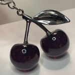 Cherry Bag Charm Purse Charms Keychain Car sparkly silver purple Photo 4