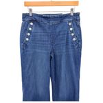 Chico's Wide Leg Ankle Jeans Redwood Indigo Sailor Button Denim US 8R Stretch NWT Photo 1