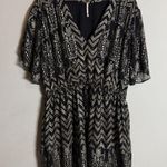 Free People Love Your Chaos Mini Dress Womens Medium Black Gold Drop Waist Tunic Photo 5
