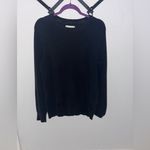 American Eagle  Black Ribbed Knit Sweater Women’s Medium Crewneck Cozy Basic Photo 1