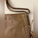 Western Cow leather Bag fringe crossbody Native American studded Tan Photo 1