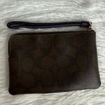 Coach  Purple Brown Signature Coated Canvas Wristlet Photo 1