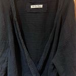 We The Free Nightdreams Slouchy Gauze Wrap Top Shirt in Washed Black Size Small Photo 3