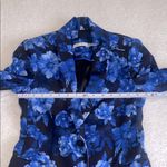 Alice + Olivia  Macey Shawl Collar‎ Floral Blazer Blue Black Size 0 Photo 2
