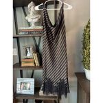 GOLD HAWK Stripe Silk Slip Dress Black Womens Size XS Photo 3